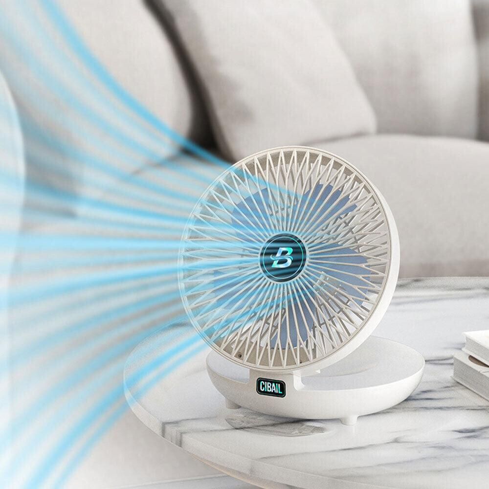 Wall-Mount Rechargeable Fan - White