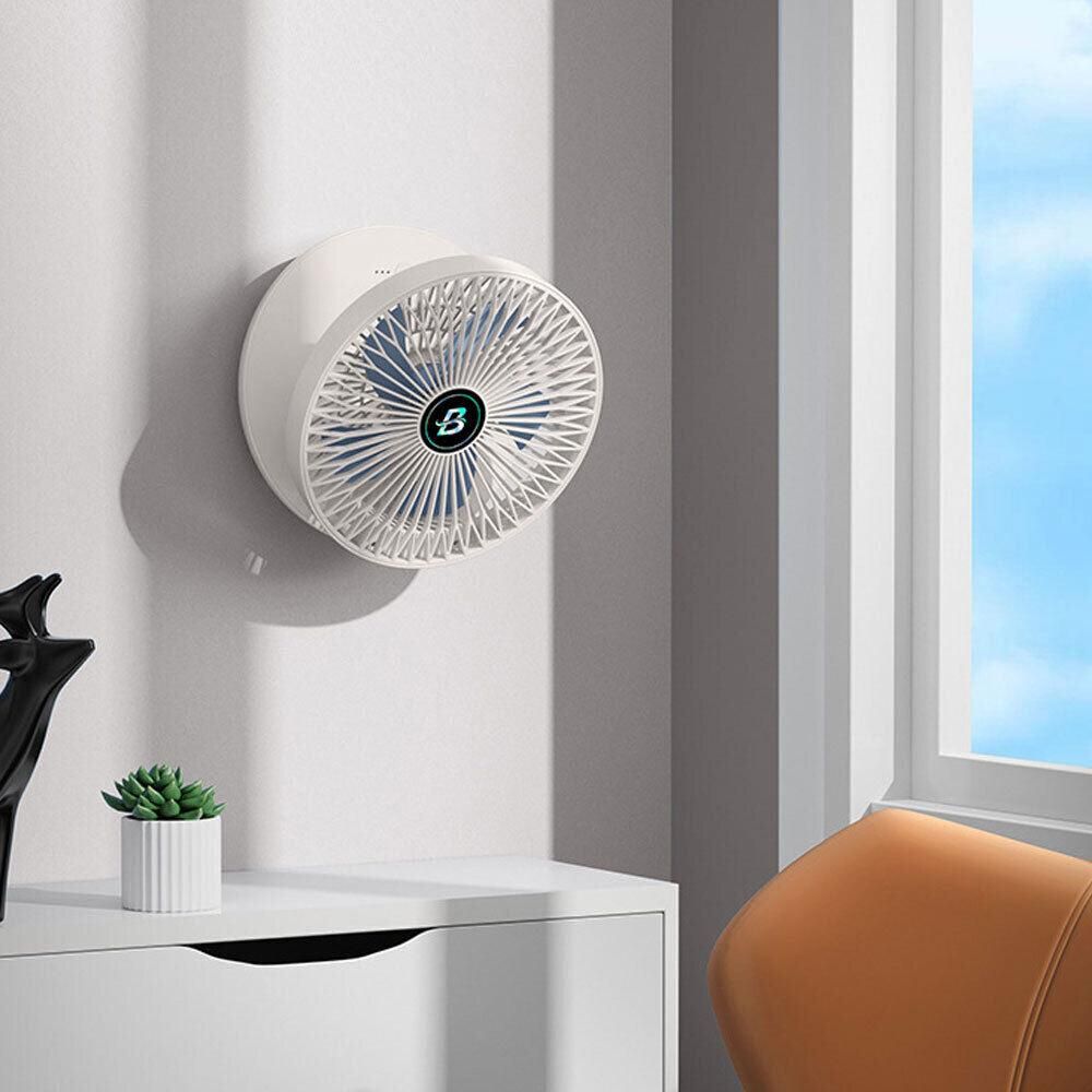 Wall-Mount Rechargeable Fan - White