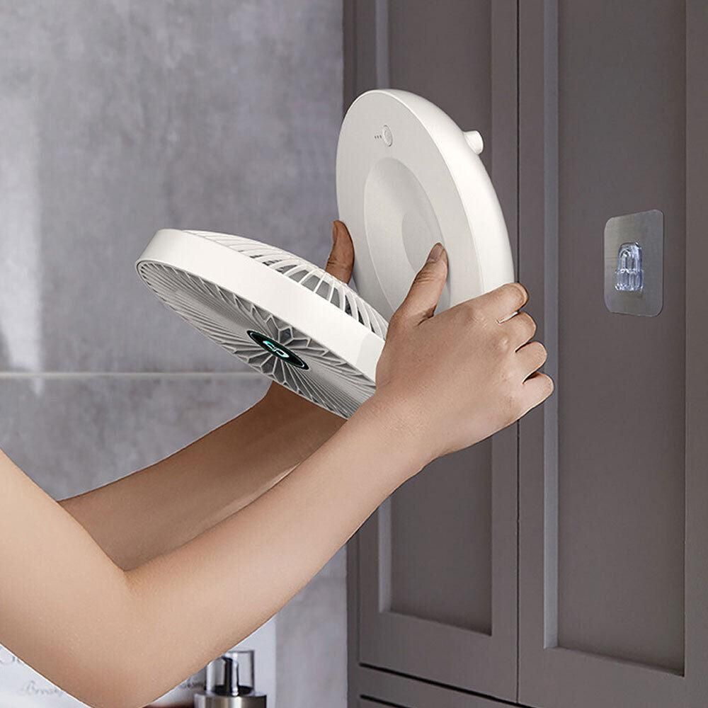 Wall-Mount Rechargeable Fan - White