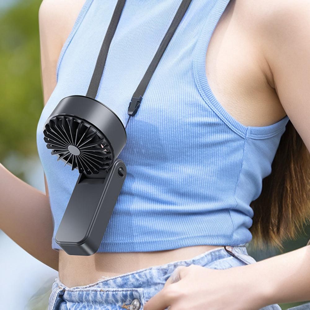 Foldable High-Speed Handheld Fan - Dark gray