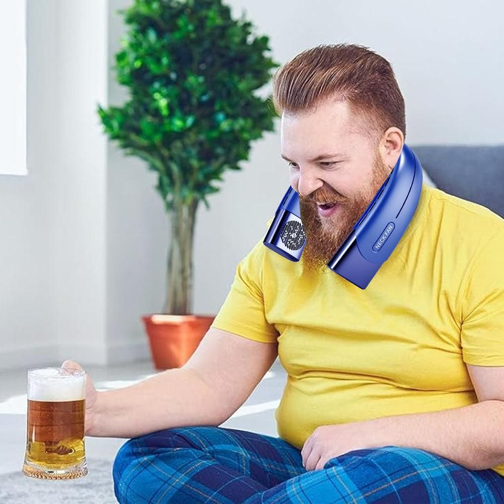 Wearable Bladeless Neck Fan - Blue