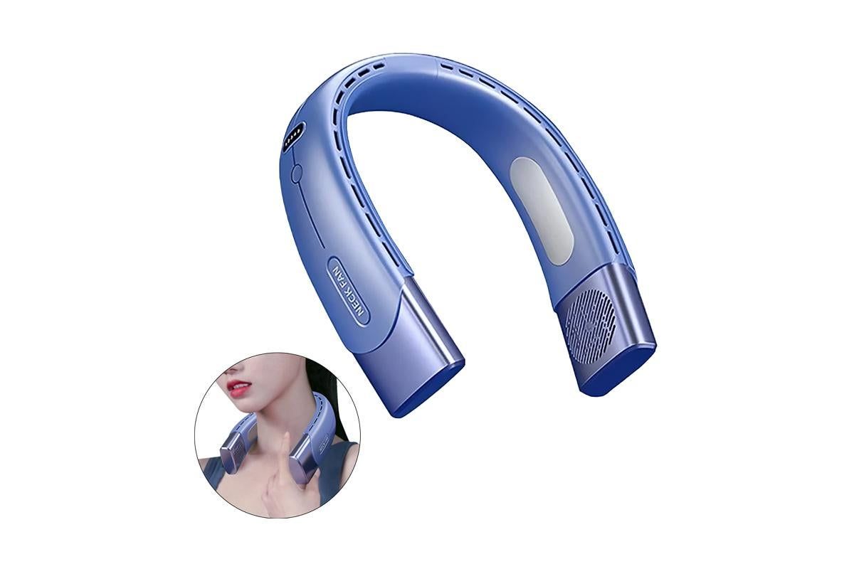 Wearable Bladeless Neck Fan - Blue