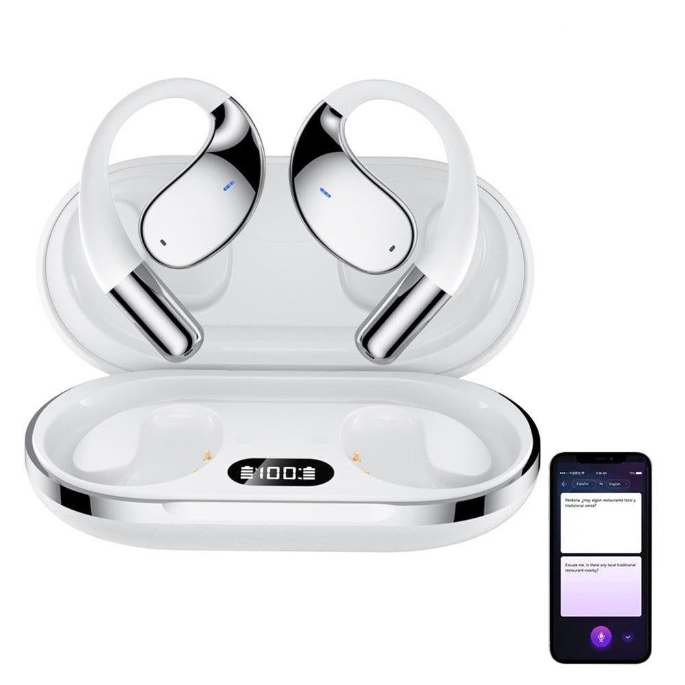 White AI Translator Earbuds