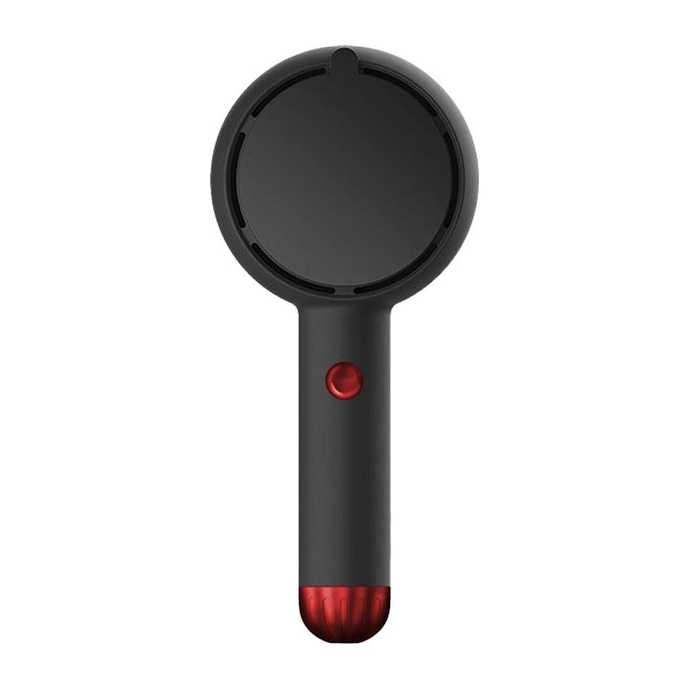 Mini Handheld Fan with LED Light & Mirror - Black