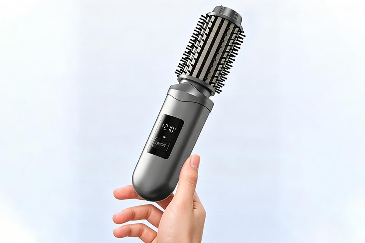 Cordless Hair Straightener Brush - Grey