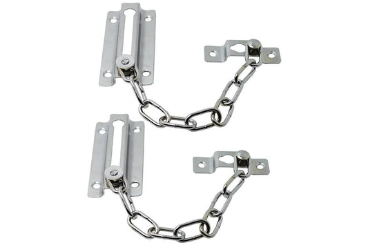 Door Security Chain Locks 2 Pack - Silver