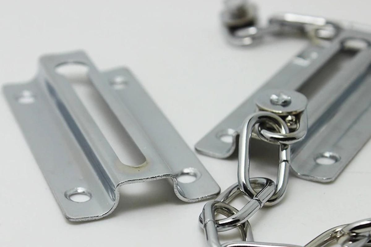 Door Security Chain Locks 2 Pack - Silver