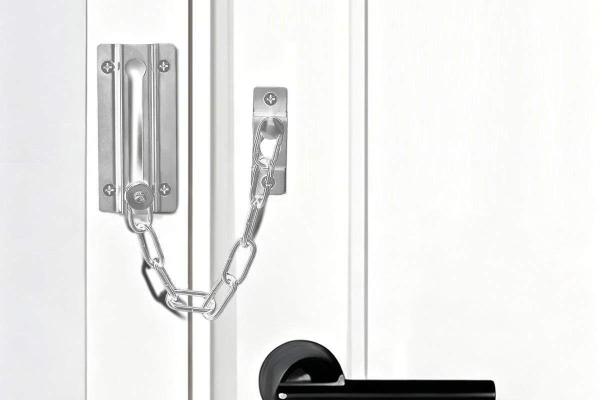 Door Security Chain Locks 2 Pack - Silver