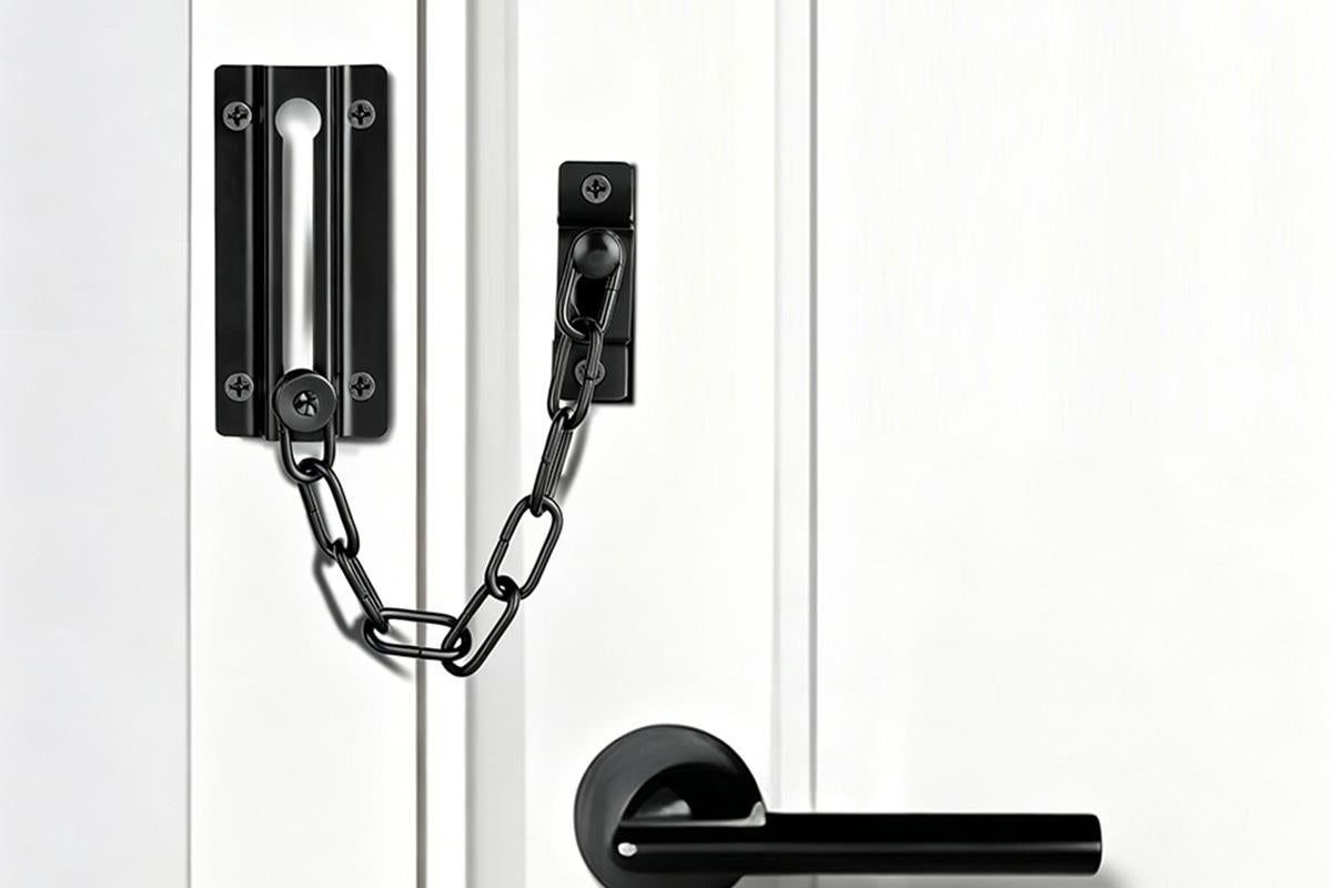 Door Security Chain Locks 2 Pack - Black