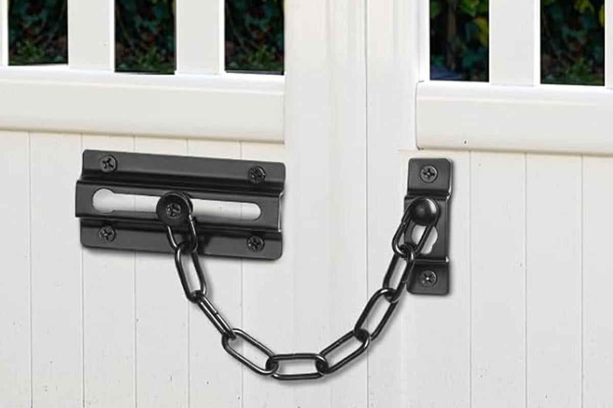 Door Security Chain Locks 2 Pack - Black