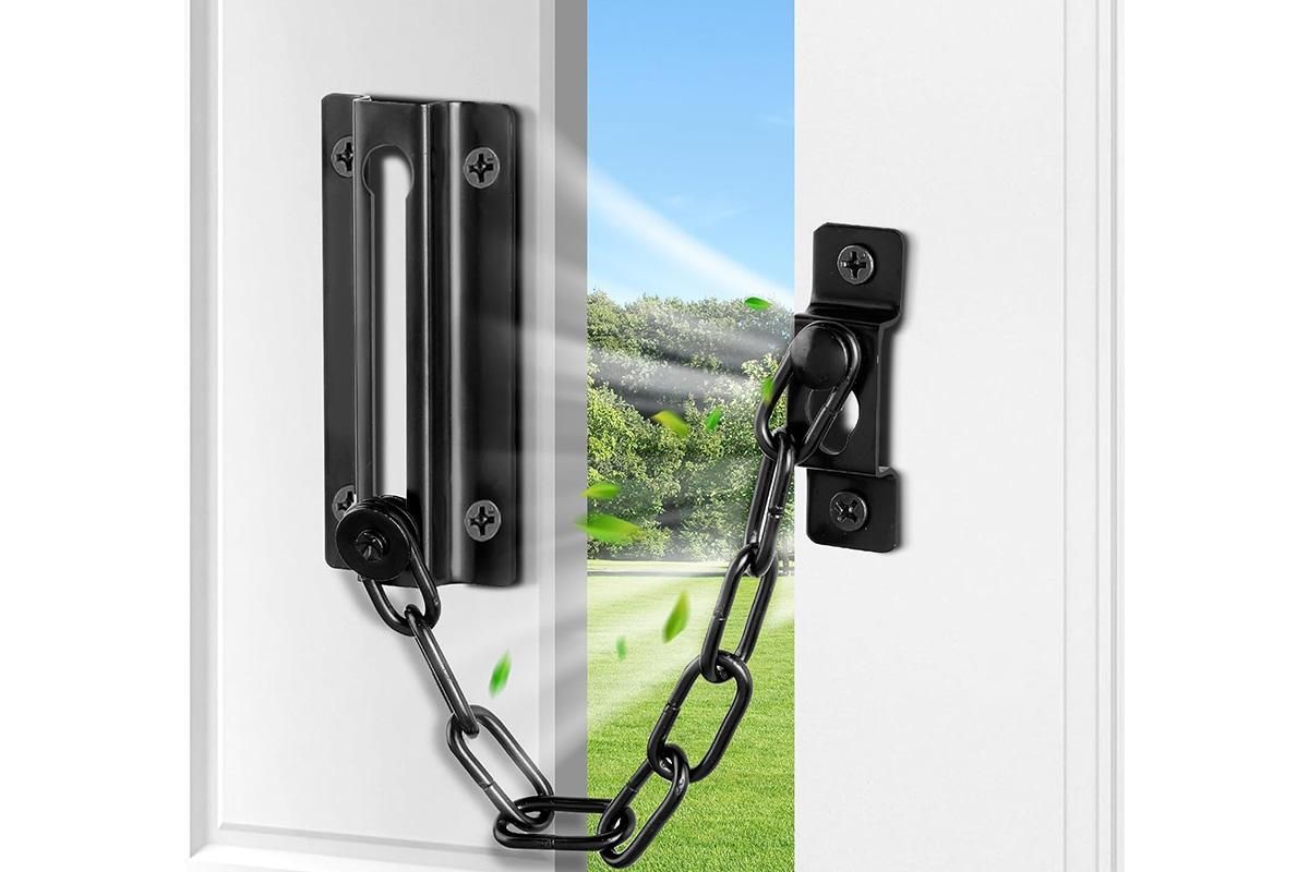 Door Security Chain Locks 2 Pack - Black