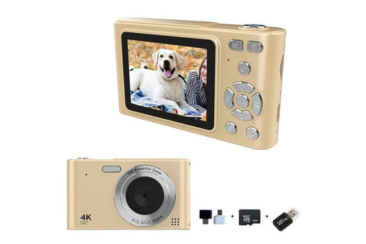 4K Digital Camera with 32GB Memory Card - gold
