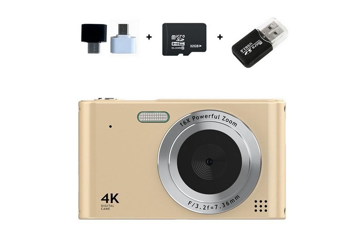 4K HD Digital Camera With 32G Memory Card-Gold