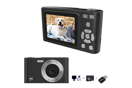4K Digital Camera with 32GB Memory Card - black