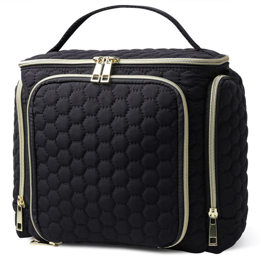 Travel Makeup Bag Handle - Large Multi-Compartment Cosmetic Organizer