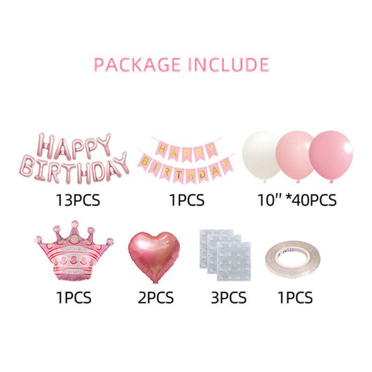 Birthday Party Decor Set - Happy Birthday Balloons & Bunting
