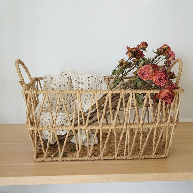 Paper Rope Storage Basket with Handles