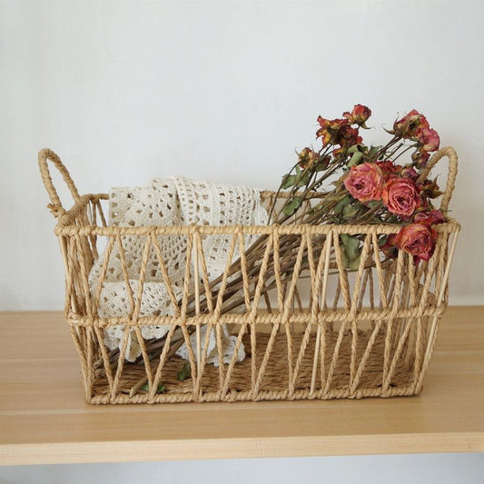 Paper Rope Storage Basket with Handles