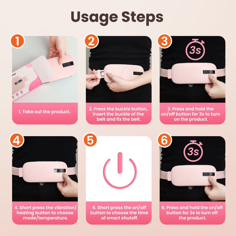 White Wireless Waist Heating Pad