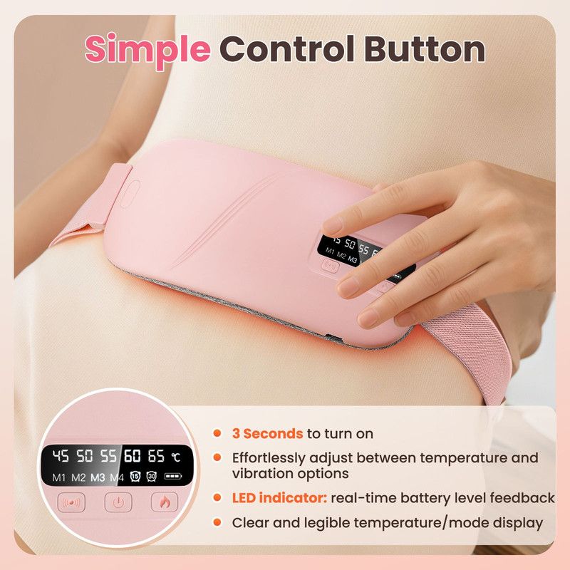 Pink Wireless Waist Heating Pad
