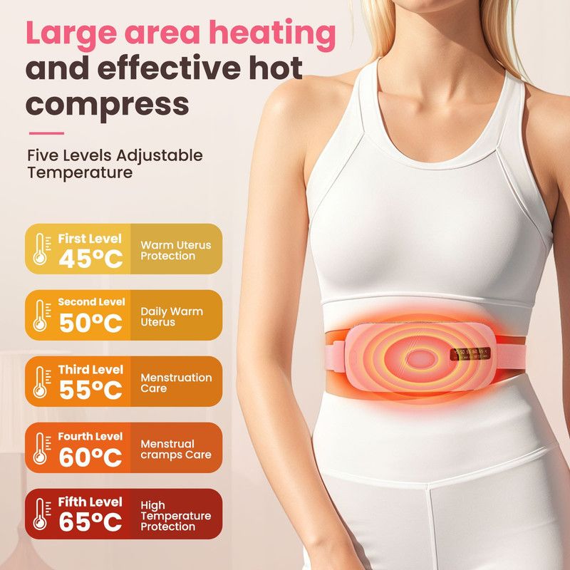 Pink Wireless Waist Heating Pad