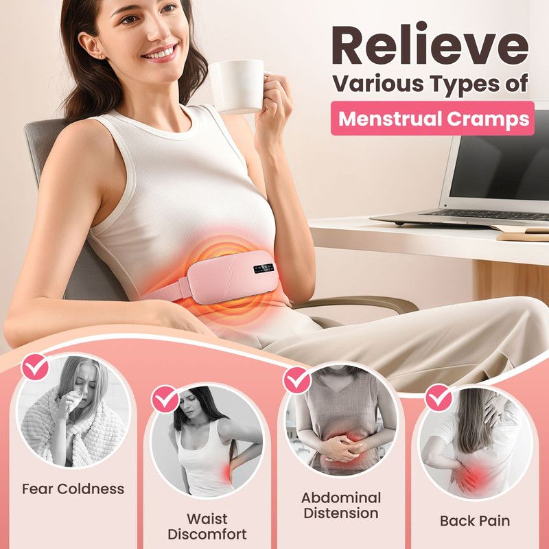 Pink Wireless Waist Heating Pad