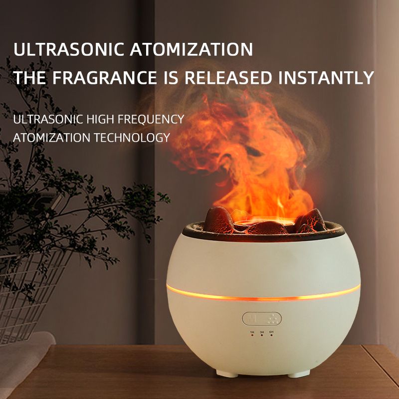 Volcano Flame Aroma Diffuser & Humidifier - White
