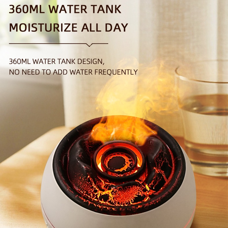 Volcano Flame Aroma Diffuser & Humidifier - White