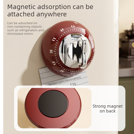 Vintage Magnetic Kitchen Timer - Red