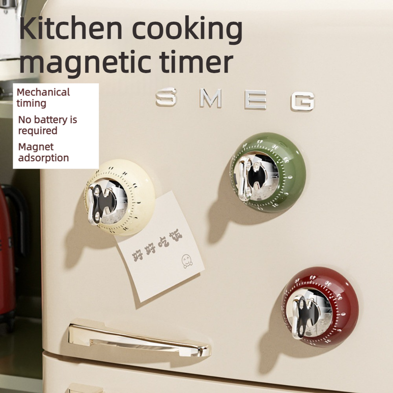 Vintage Magnetic Kitchen Timer - Green