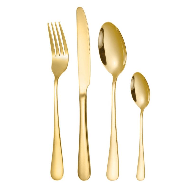 24-Piece Stainless Steel Flatware Set - Pink