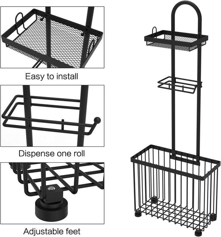 Wall-Mounted Bathroom Tissue Holder Rack