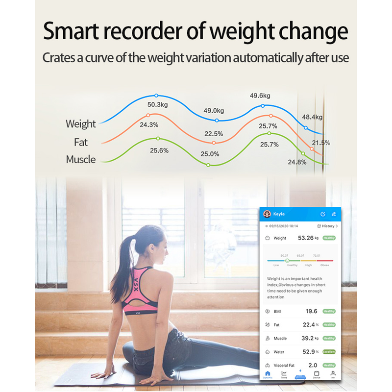 Smart Body Fat Scale - Pink