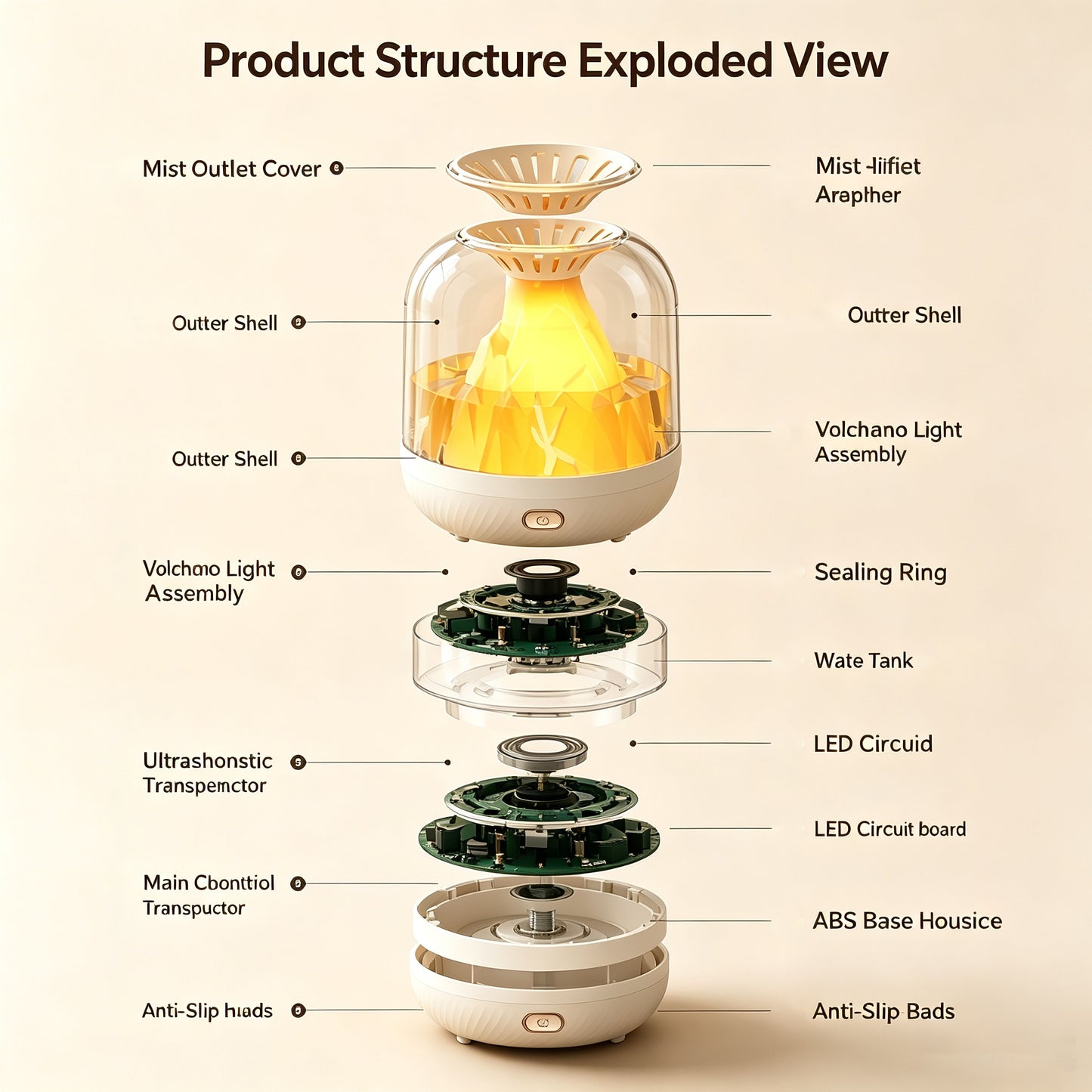 Volcano Flame Aroma Diffuser & Humidifier
