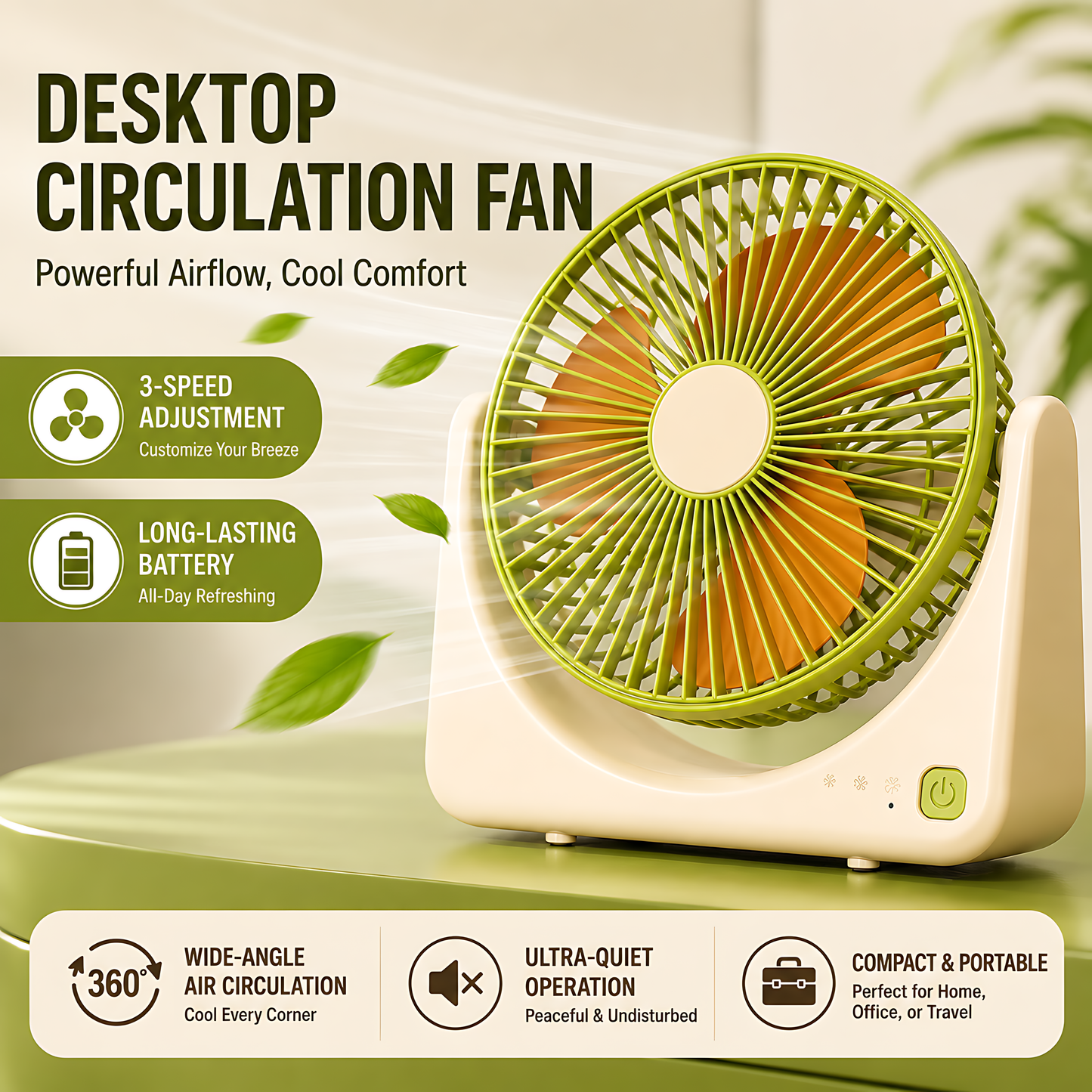 Portable USB Mini Desk Fan