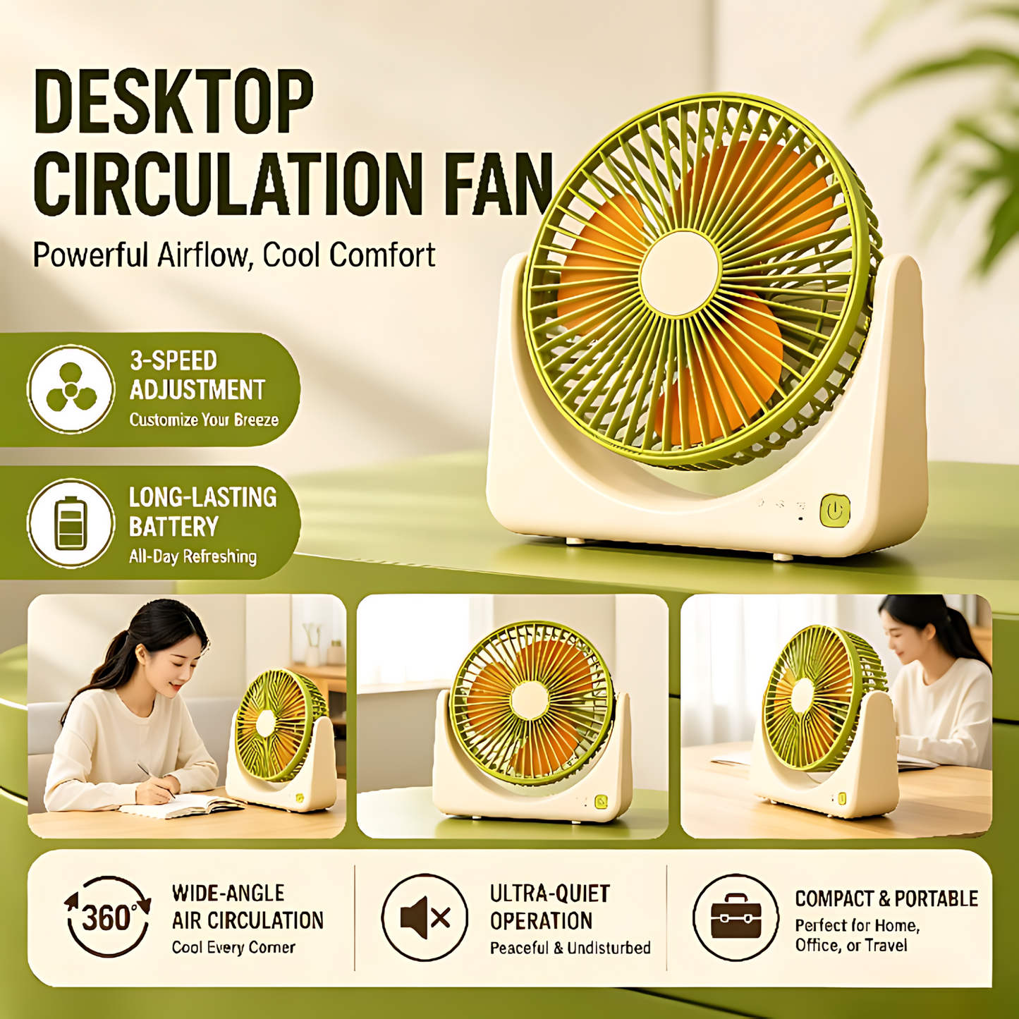 Portable USB Mini Desk Fan