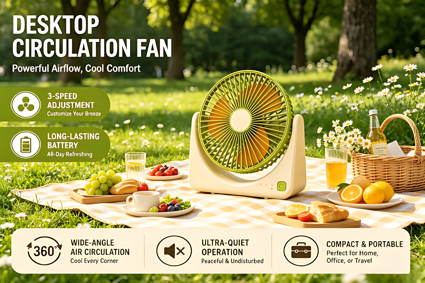 Portable USB Mini Desk Fan