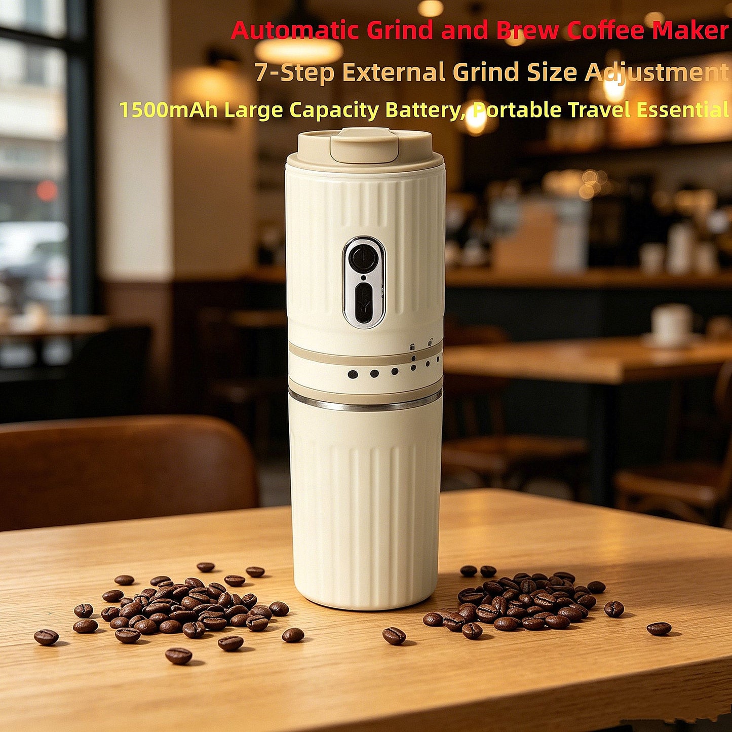 Portable Electric Coffee Maker with Grinder