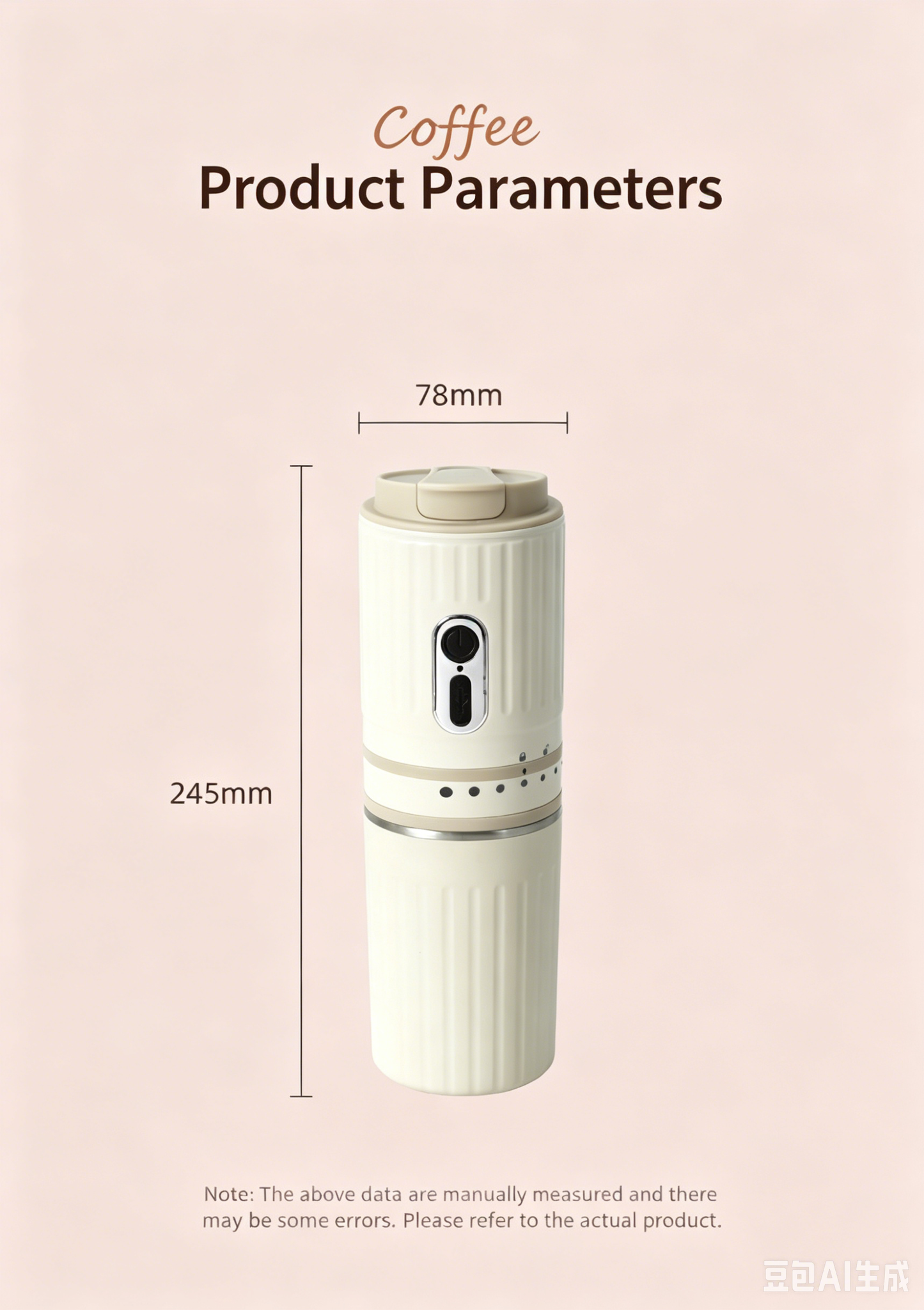Portable Electric Coffee Maker with Grinder