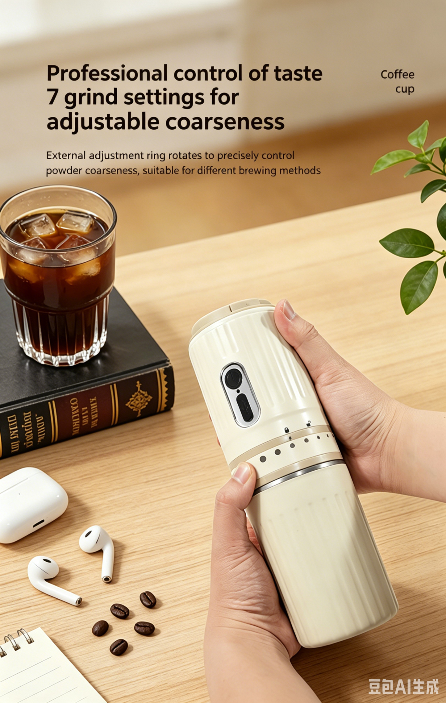 Portable Electric Coffee Maker with Grinder