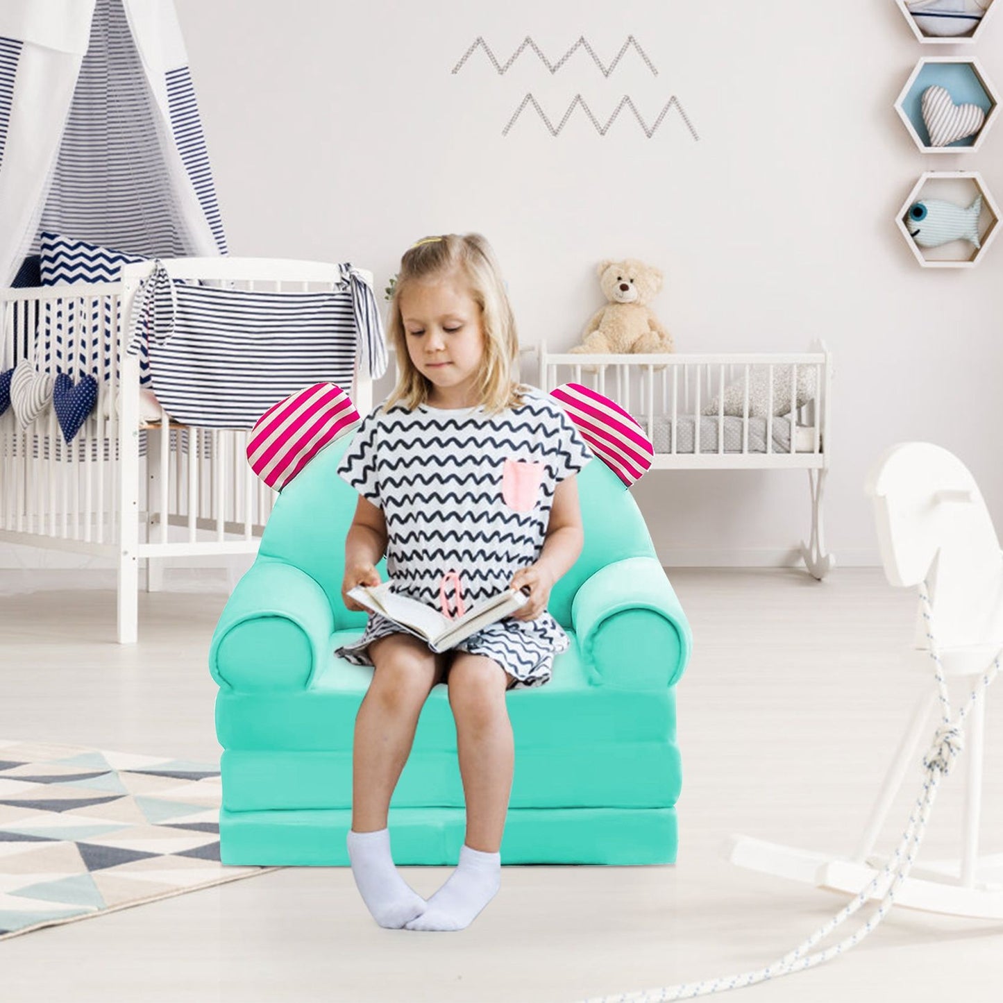 Kids 2-in-1 Foldable Sofa Chair - Style 1