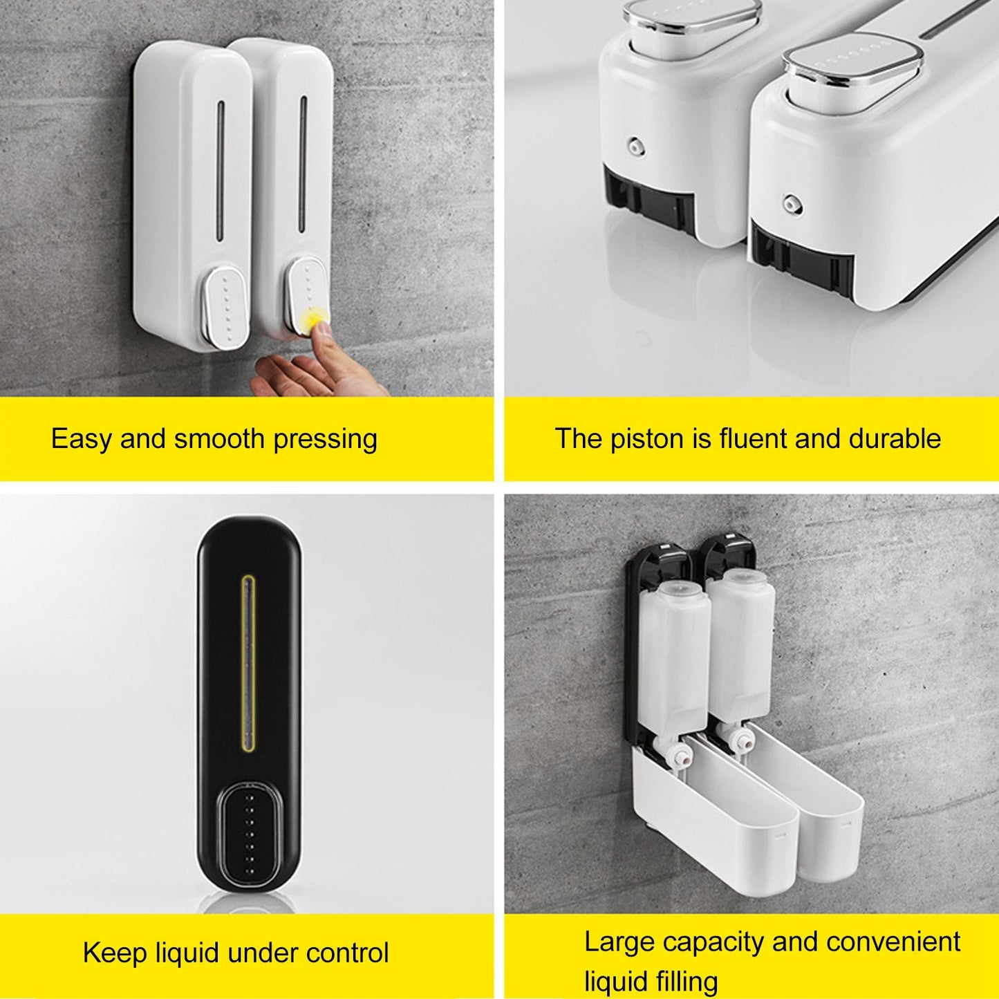 Wall-Mounted Soap Dispenser 300ml - White