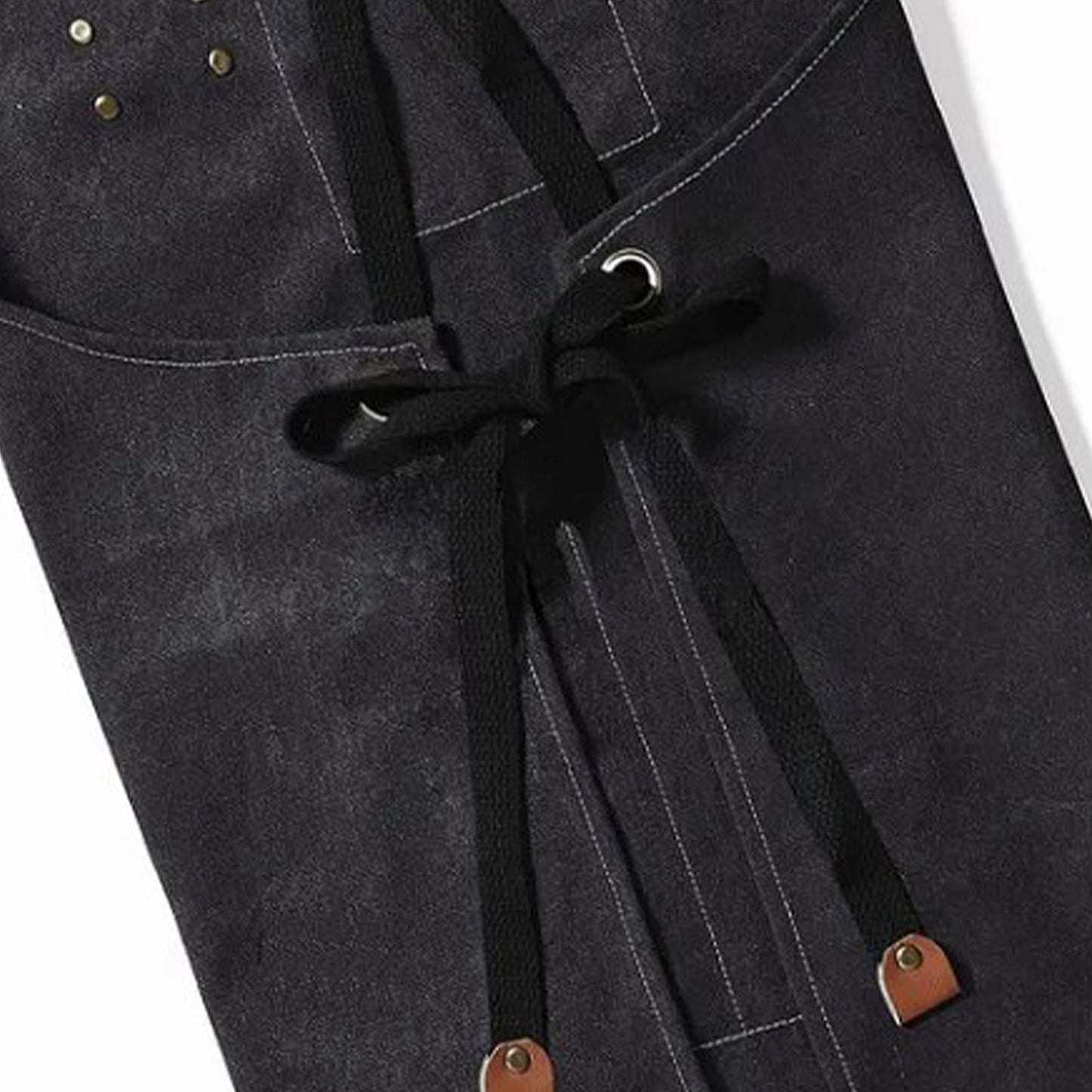 Work Apron Waterproof Breathable Adjustable Thickened Unisex Kitchen Apron with Pockets for BBQ Gardening Black