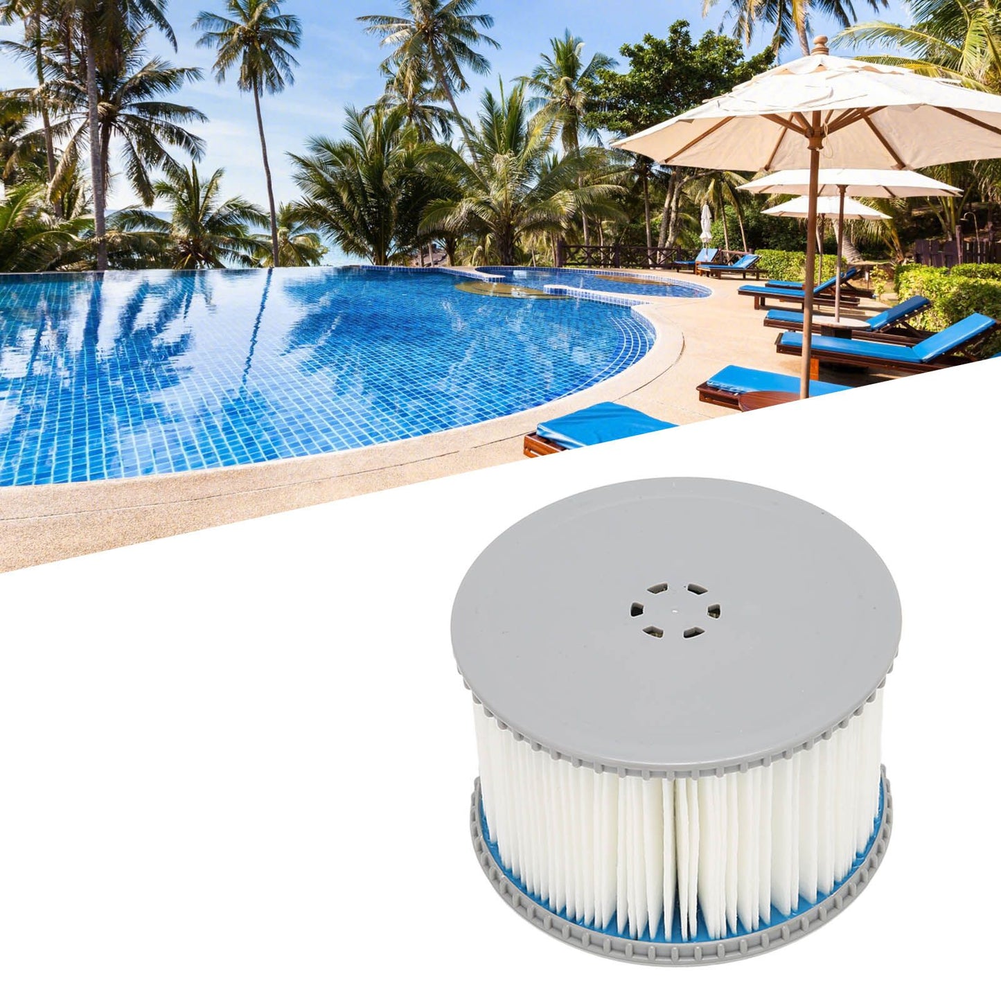 2Pcs Pool Filter Cartridge Filter Element Replacement for MSPA 2089 Winter Hot Tubs Spas Children's Swimming Pools