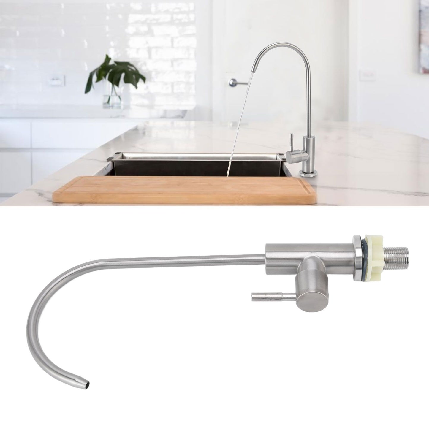 G1/2 Water Purifier Faucet 304 Stainless Steel 360° Rotation Thickened Water Filtration Faucet for Kitchen Living Room
