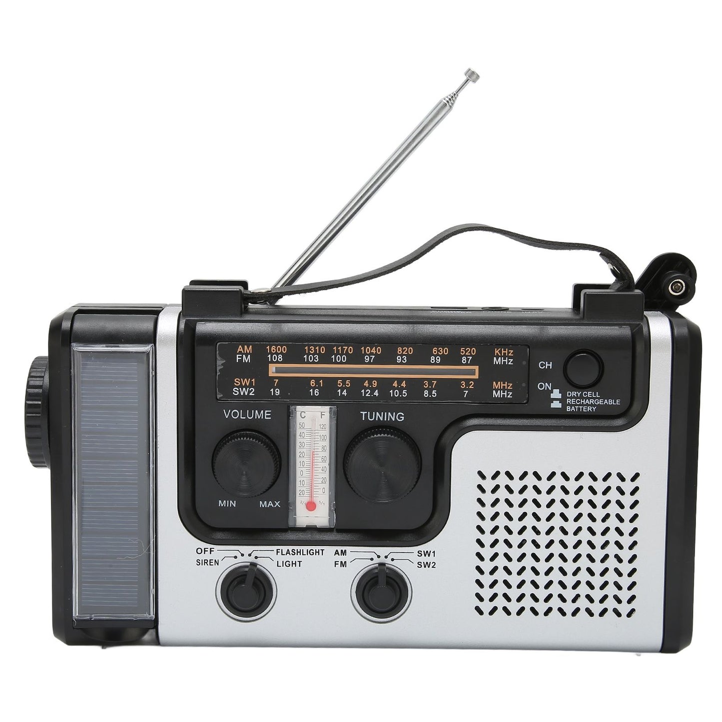 LED Hand Crank Radio AM FM SW Solar Dynamo Outdoor Emergency Radio with Portable Flashlight