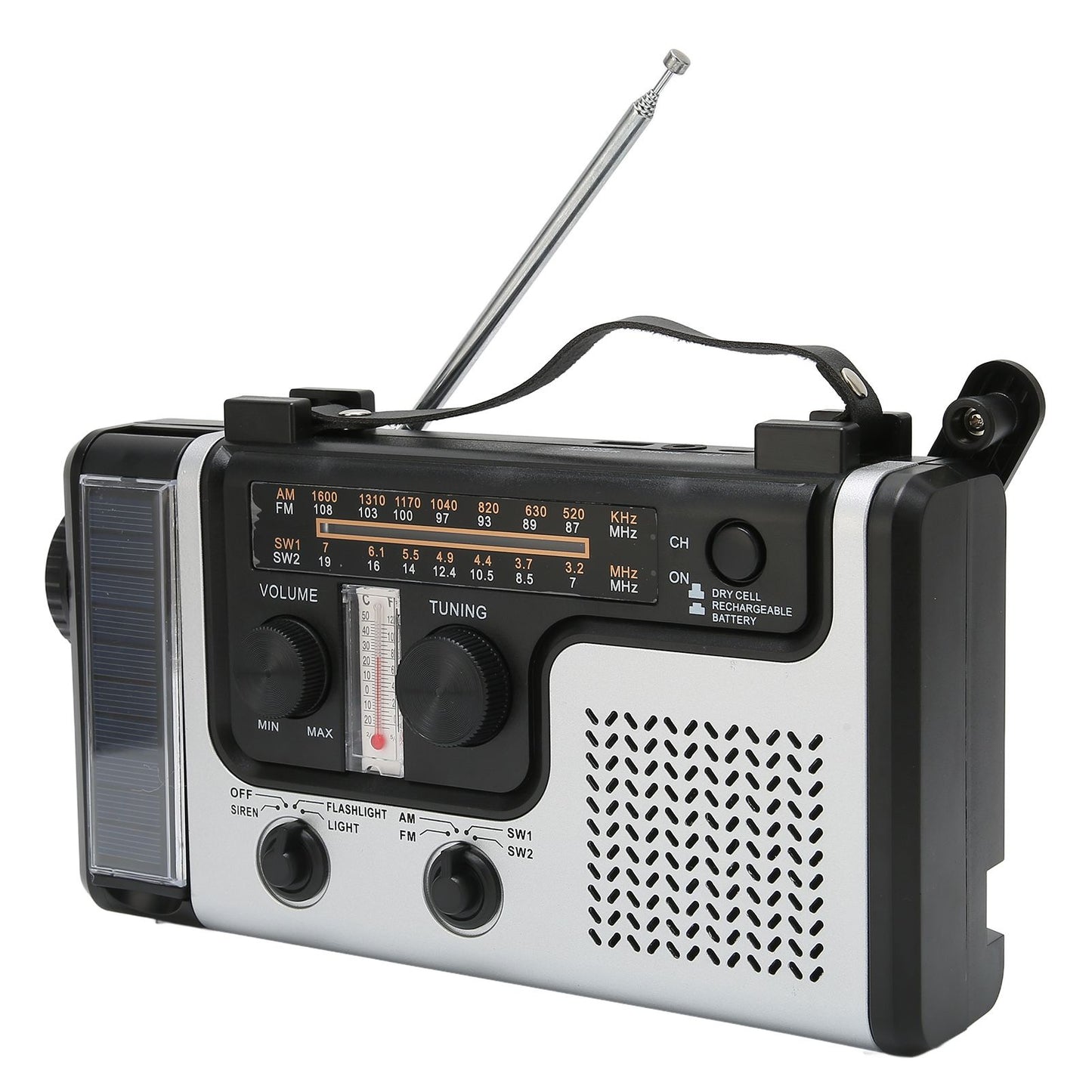 LED Hand Crank Radio AM FM SW Solar Dynamo Outdoor Emergency Radio with Portable Flashlight