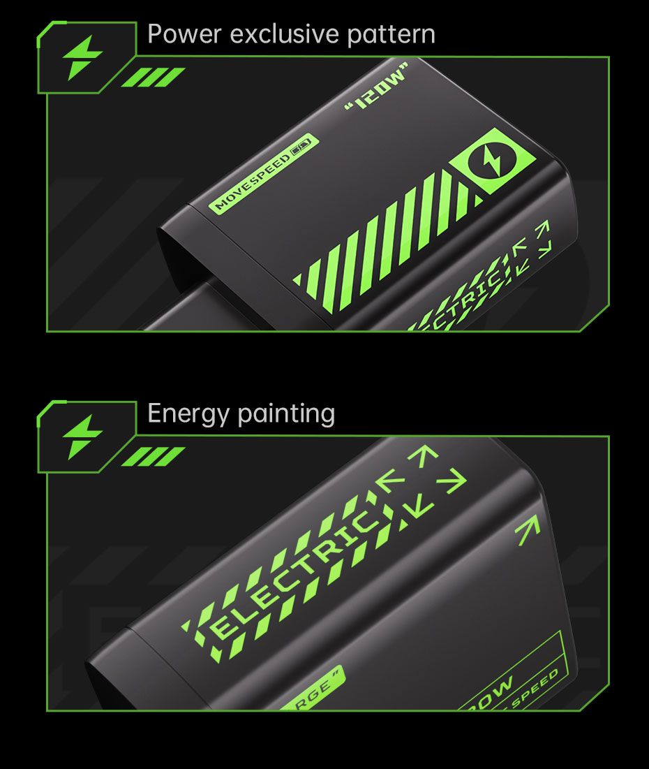 120W 4-Port USB-C Fast Charger - Black
