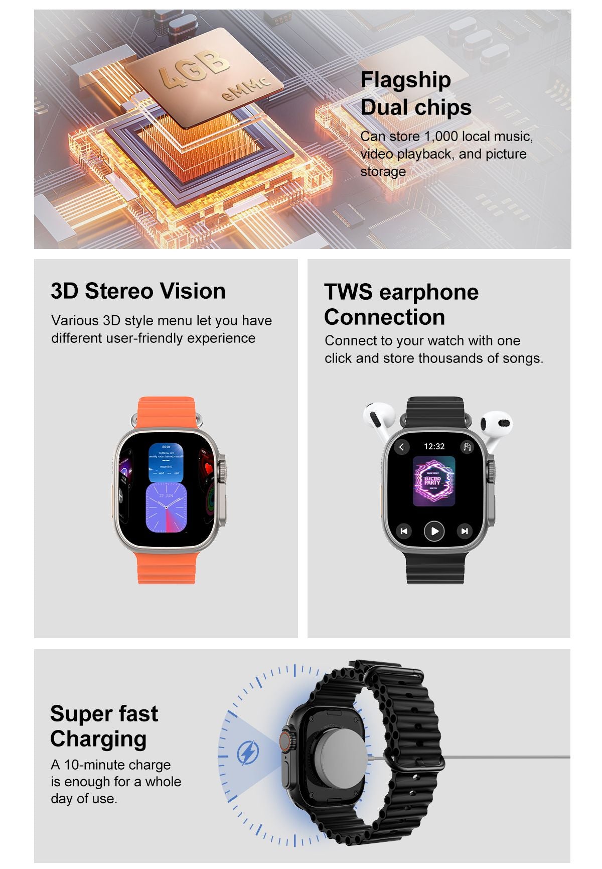 DT Ultra 4 Smart Watch - Black