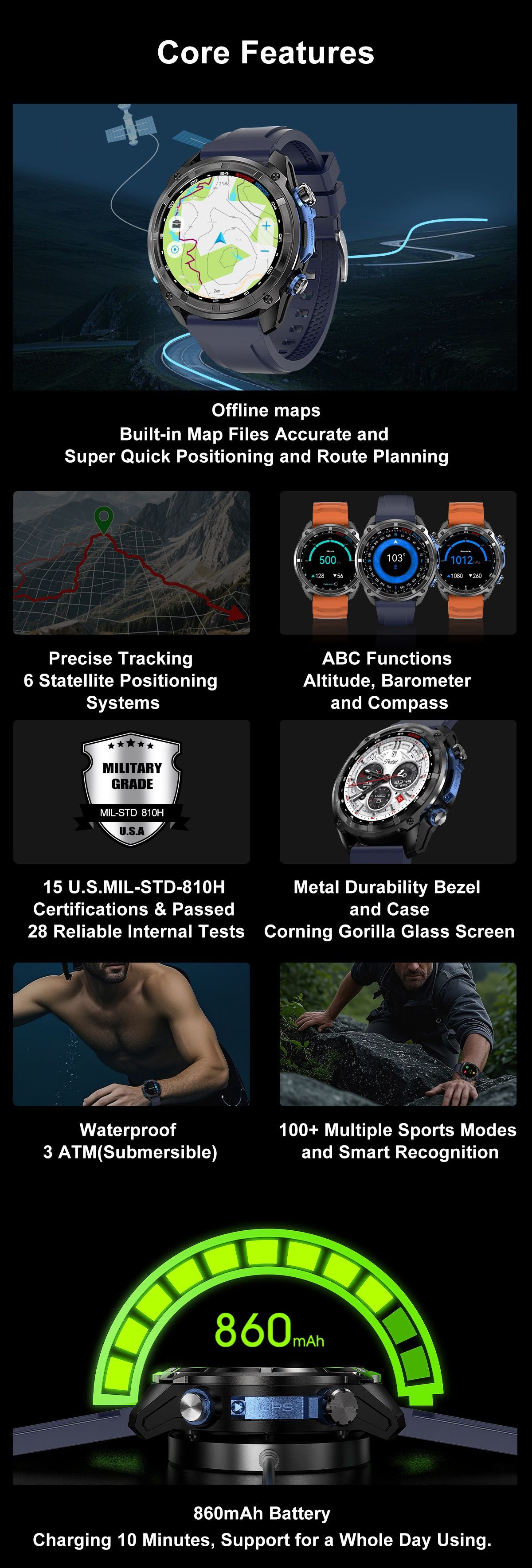 DTG1 GPS Smart Watch - Orange